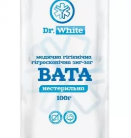 *Вата медична гігроскопічна нестерильна 100г зигзаг DR. WHITE