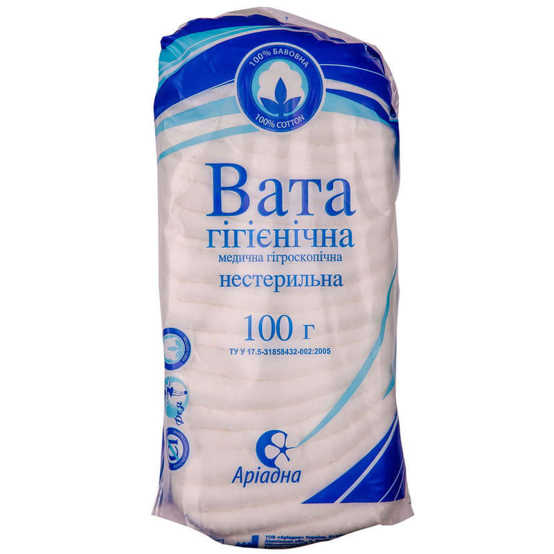 *Вата Аріадна нестерильна зиг-заг 100 г