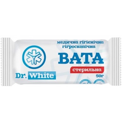 *Вата медична стерильна 50г DR. WHITE ролик
