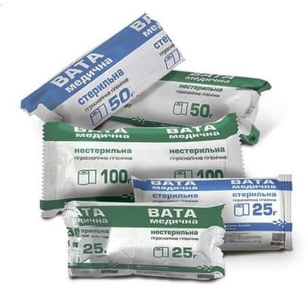 *Вата Юрія-фарм н/стер. 100г рулон