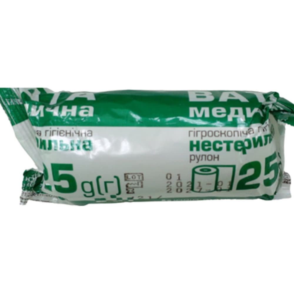 *Вата Юрия-фарм н/стер. ролик 25г №1 *Вата Юрия-фарм н/стер. ролик 25г №1