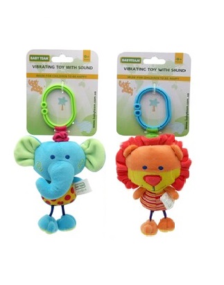 *Іграшка-підвіска Baby Team 8540 вібруюча Лев/Слон