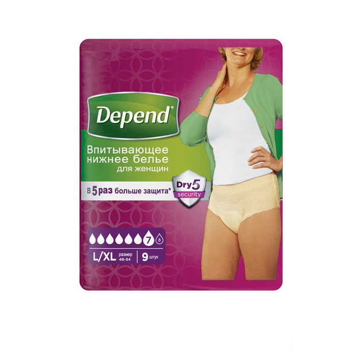 *Трусики Урологические Depend Женские L/XL №9 *Трусики Урологические Depend Женские L/XL №9