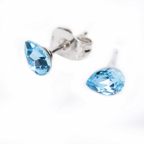 Сережки Dr.Biju Изысканная груша 6,2мм Аква Богемика