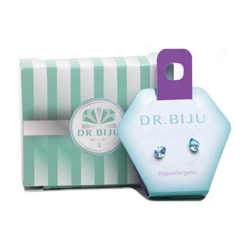 Сережки Dr.Biju Изысканная груша 6,2мм Аква Богемика