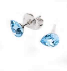 Сережки Dr.Biju Вишукана груша6,2мм Аква Богеміка