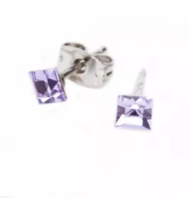 *Сережки Dr.Biju Квадрат 4,0мм Виолет