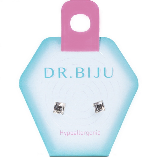 Сережки Dr.Biju Квадрат 4,0мм Кришталь