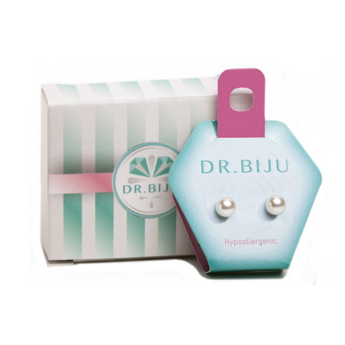 Сережки Dr.Biju Жемчужина 6,0мм Белая