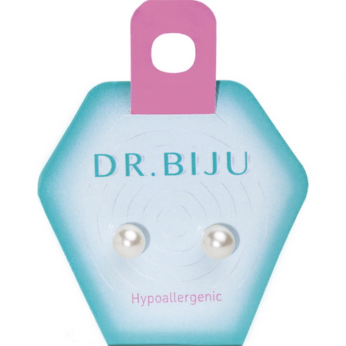 Сережки Dr.Biju Перлина 6,0мм Біла