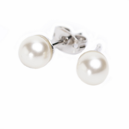 Сережки Dr.Biju Перлина 6,0мм Біла