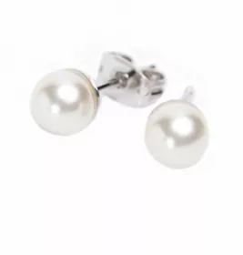 Сережки Dr.Biju Перлина 6,0мм Біла