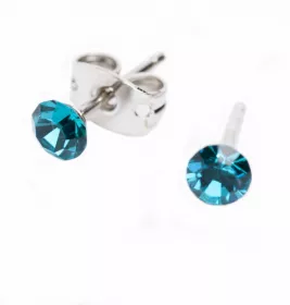 Сережки Dr.Biju Сіріус 4,0мм Голубий цирконій