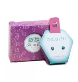 Сережки Dr.Biju Сіріус 4,0мм Голубий цирконій