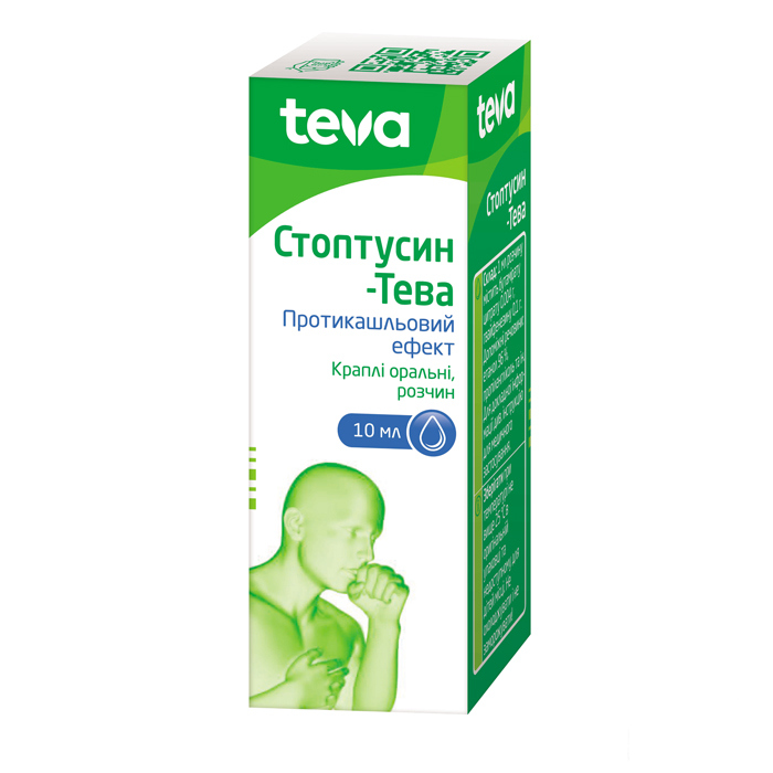 Стоптусин-Тева краплі по 10 мл у флаконі 1 шт.