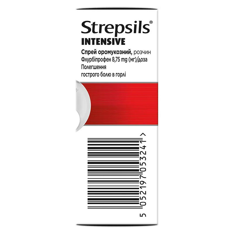 Стрепсилс Интенсив спрей 8.75 мг/доза по 15 мл во флаконе 1 шт.