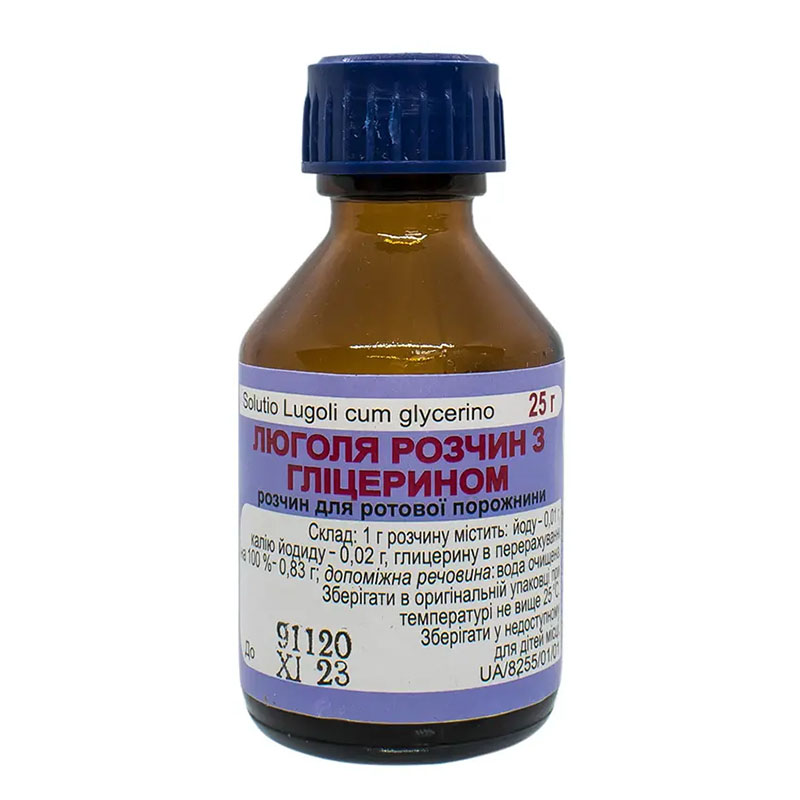 Люголь з гліцерином розчин по 25 мл у флаконі - Фітофарм
