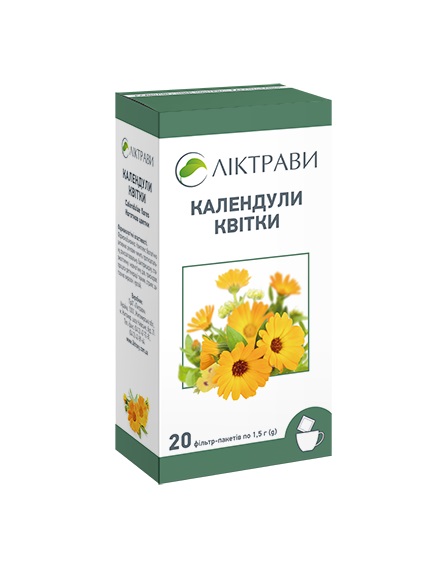 Календули квітки по 1.5 г у фільтр-пакетиках 20 шт. - Ліктрави