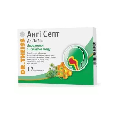 Ангі Септ Др Тайсс льодяники зі смаком меду 12 шт.