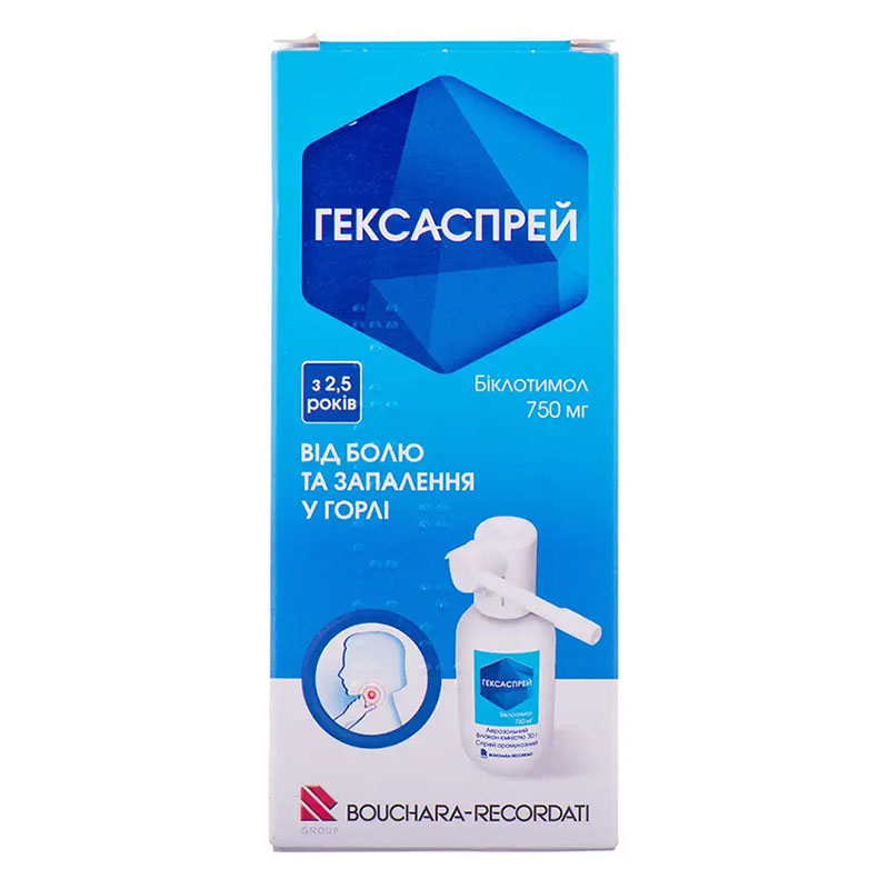 Гексаспрей спрей 50 мг/30 г по 30 г у флаконі 1 шт.