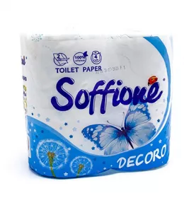 Бумага туалетная Диво Premio/Soffione Decoro голубая №4