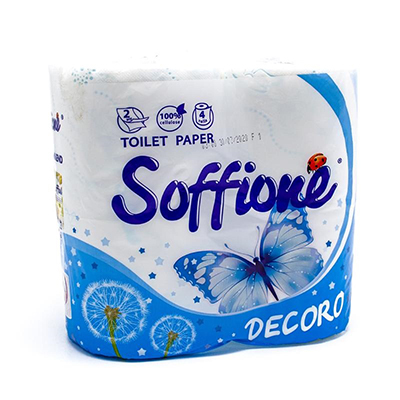 Папір туалетний Диво Premio/Soffione Decoro блакитний №4