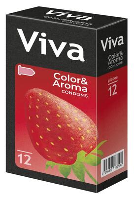 *Презервативи VIVA кольорові ароматизовані №12