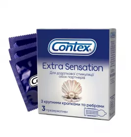 Презервативы Contex Extra Sensation с крупными точками и ребрами №3