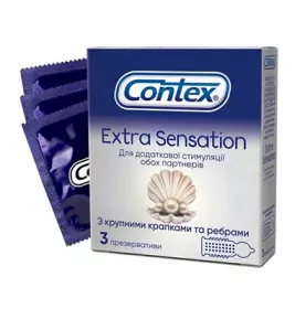 Презервативи Contex Extra Sensation з великими точками і ребрами №3