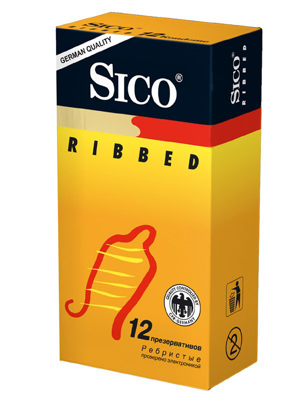 *Презервативы SICO Ribbed  ребристые №12