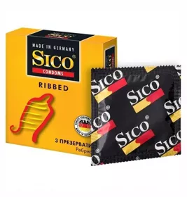 *Презервативи SICO Ribbed  ребристі №3