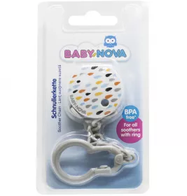 *Прищіпка Baby-nova з ланцюжком для пустушки Крапля