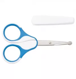 Ножиці Baby-nova безпечні з ковпачком блакитні
