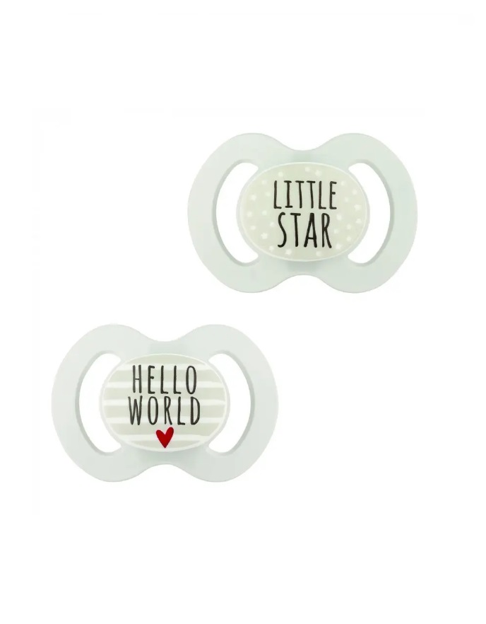 *Пустушка Baby-nova силіконова симетр.сіра р.1, 2шт.