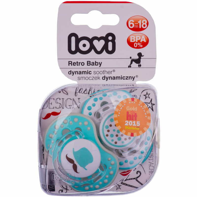 Пустушка Lovi 22/805 силіконова динам Basic 6-18 м 2 шт