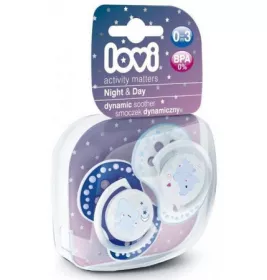 *Пустышка Lovi 22/809 силиконовая динам Night&Day 0-3 м 2 шт