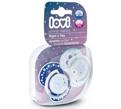 *Пустушка Lovi 22/809 силіконова динам Night&Day 0-3 м 2 шт