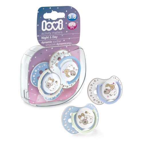 *Пустушка Lovi 22/810 силіконова динам Night&Day 3-6 м 2 шт