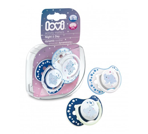 *Пустушка Lovi 22/811 силіконова динам Night&Day 6-18 м 2 шт