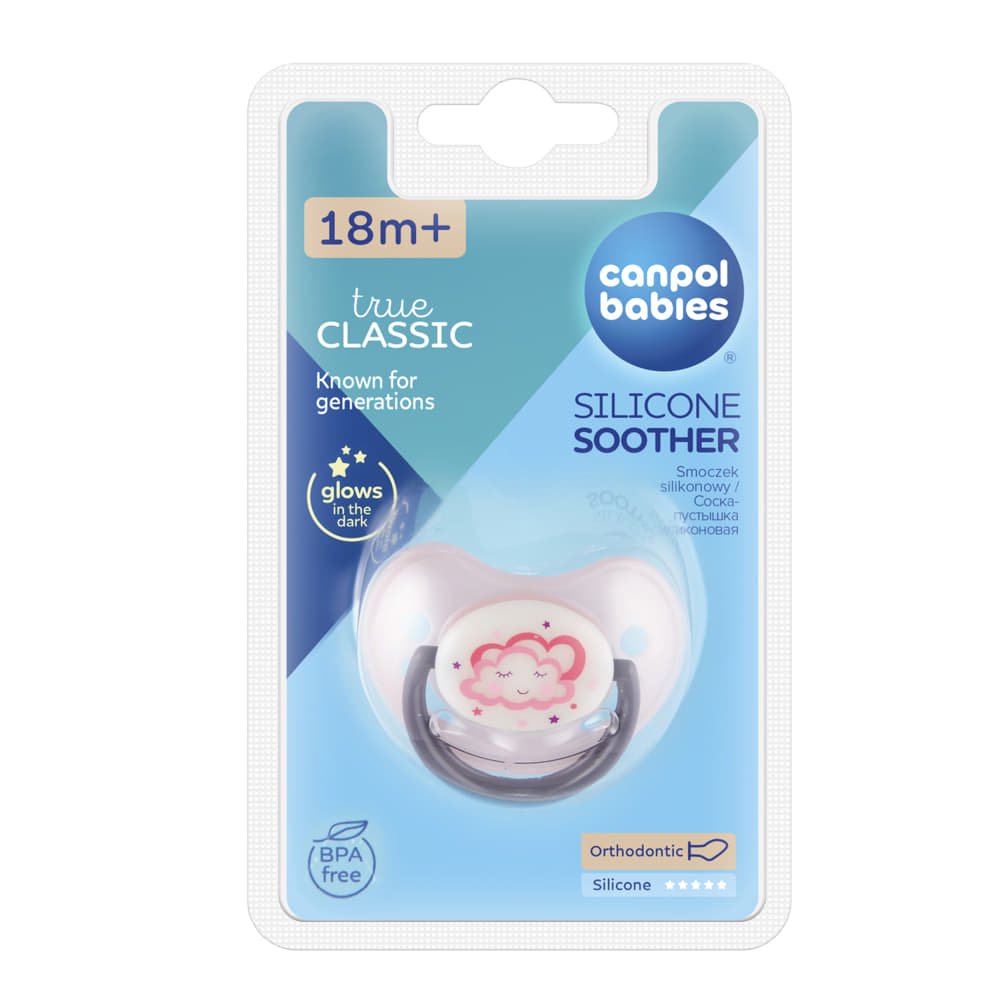 *Пустышка Canpol силиконовая ортодонтическая Night Dreams +18 м 1 шт
