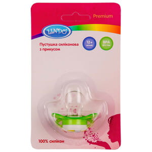 Пустушка Lindo А032 силіконова з прикусом 12+ міс