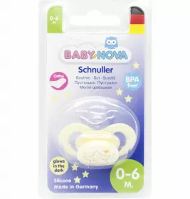 *Пустышка Baby-nova 3962477 сил.ортод.Ночная р.1, 1шт