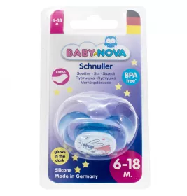 *Пустышка Baby-nova 3962478 сил.ортод.Ночная р.2, 1шт