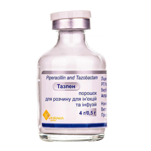 Тазпен порошок по 4 г/0.5 г у флаконі 1 шт.
