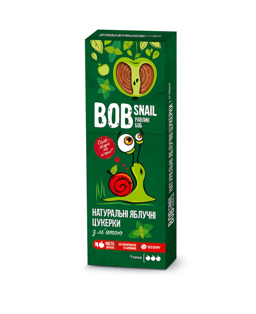 *Цукерки Равлик Боб Яблуко-м`ята 30г