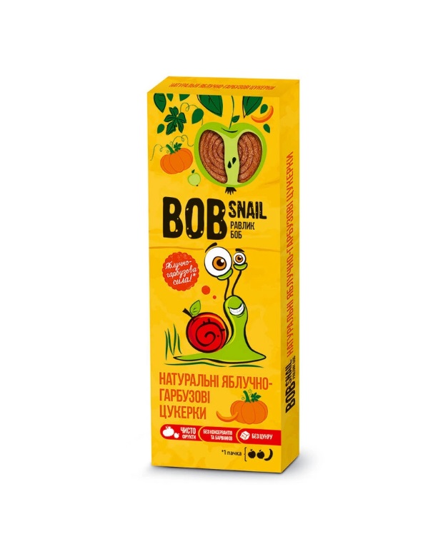 *Цукерки Равлик Боб Яблуко-гарбуз 30г