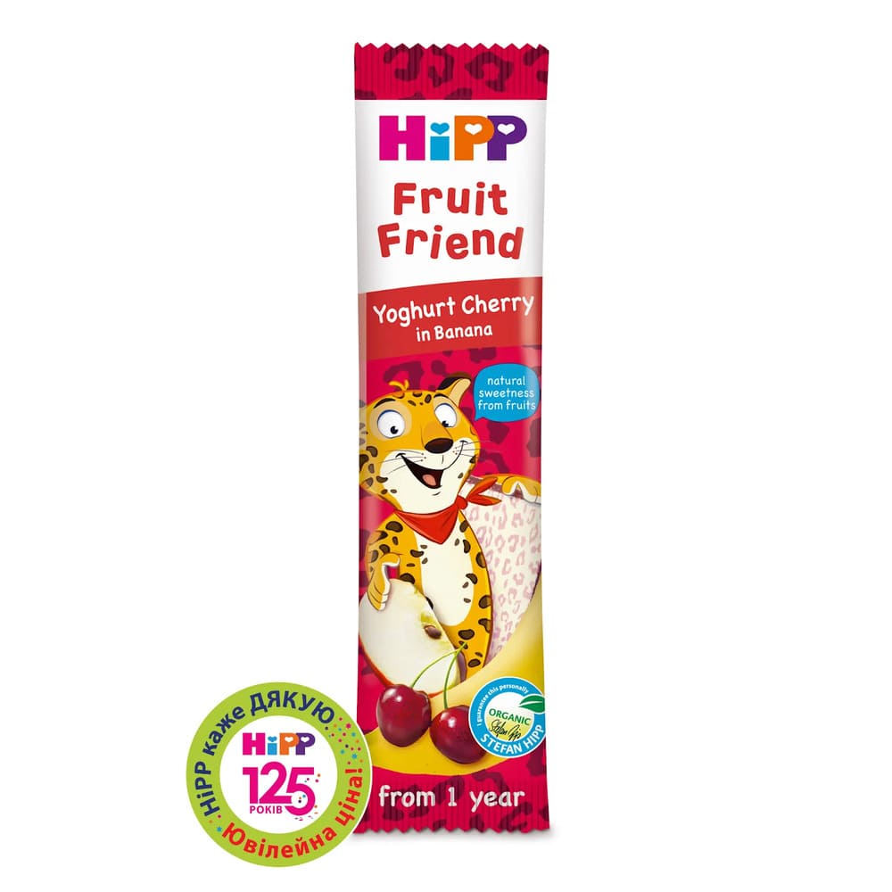 Батончик HIPP 31363 Органічний фруктово-злаковий Йогурт-Вишня-Банан 23г