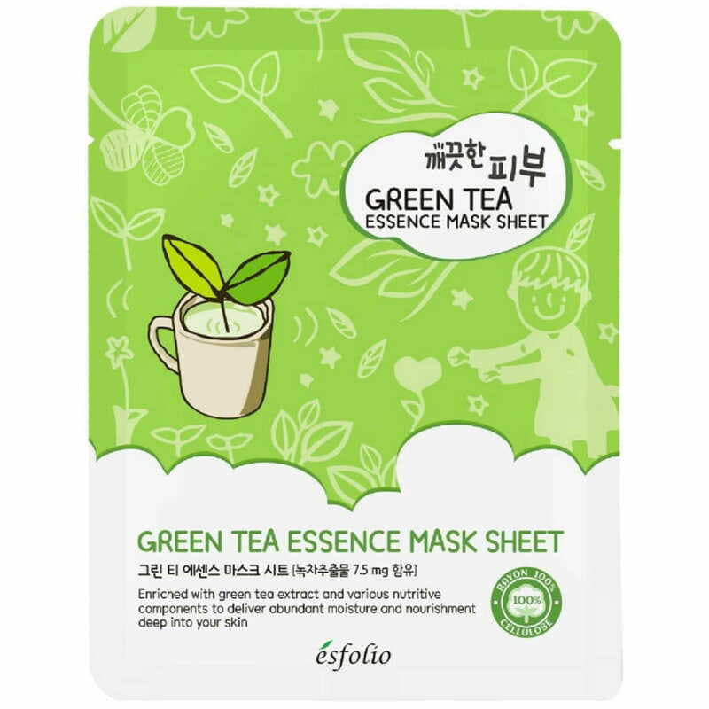 *Маска Esfolio Esfolio Pure Skin тканевая для лица с зеленым чаем 25мл