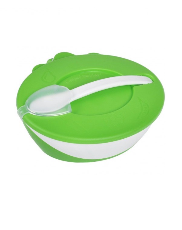 Тарілка з ложкою Canpol 31/406_gre зелена