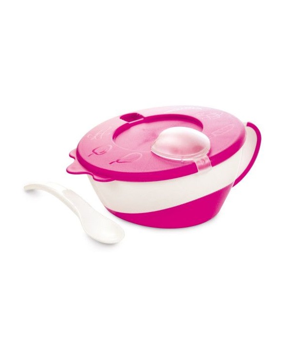 Тарілка з ложкою Canpol 31/406_pin рожева